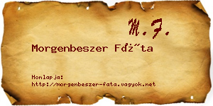 Morgenbeszer Fáta névjegykártya